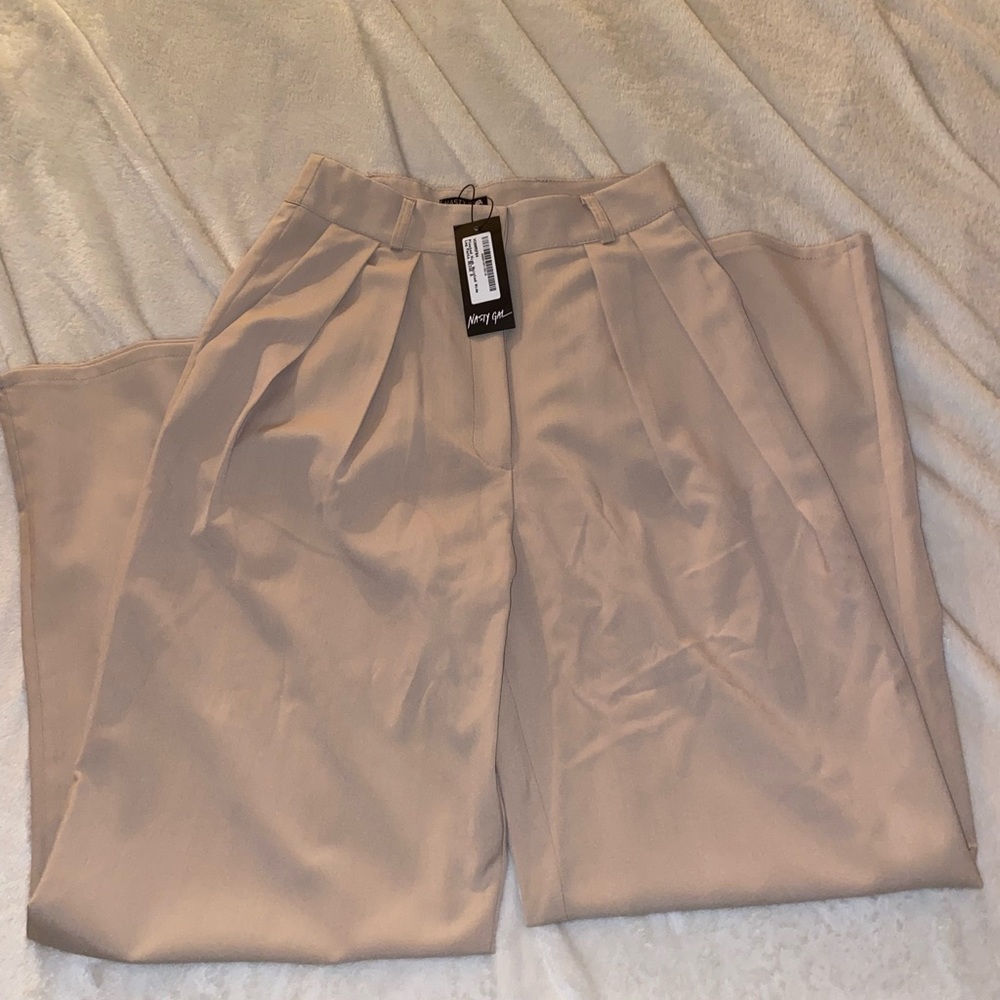 Pleated High Waisted Wide Leg Pants